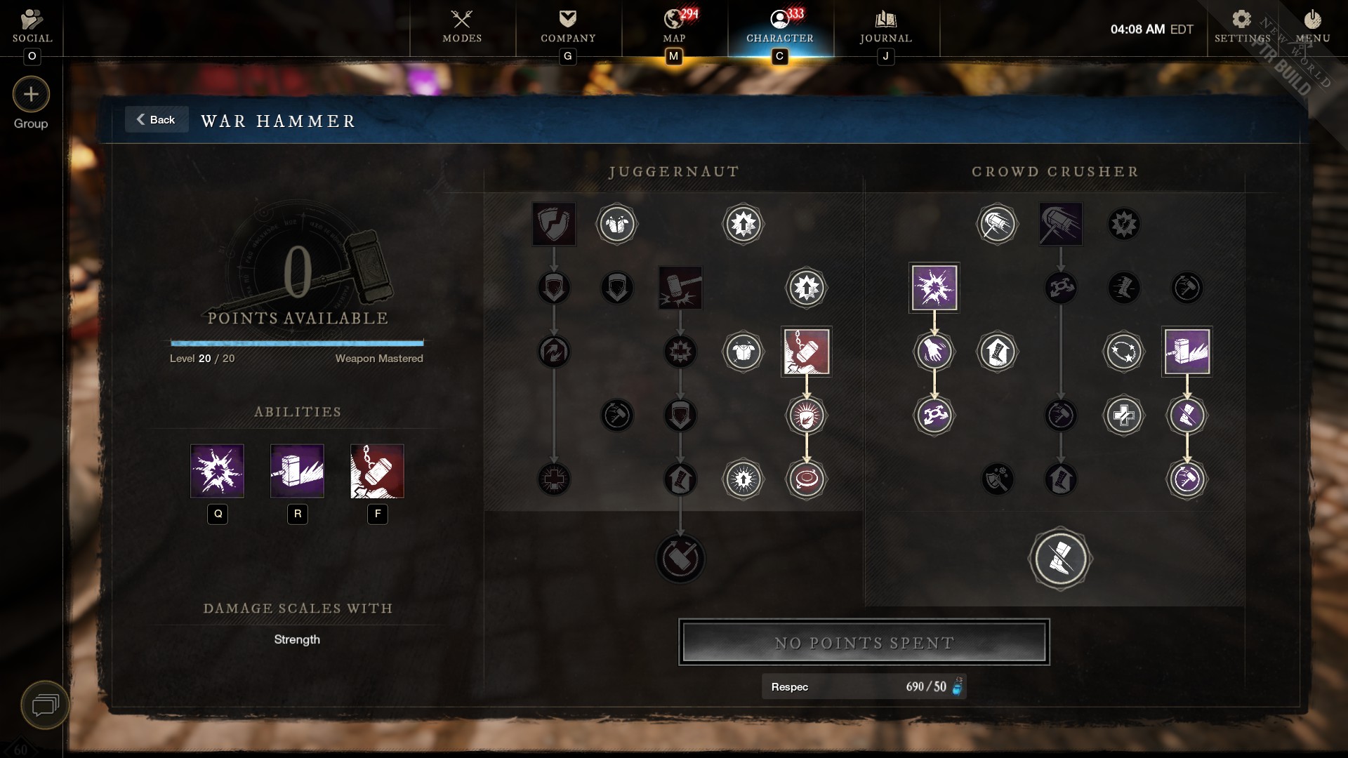 war hammer skill tree