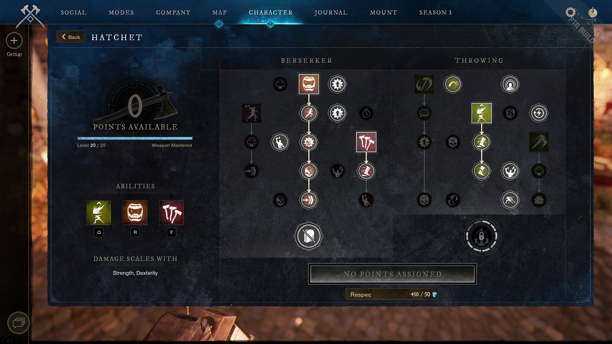 hatchet skill tree for pvp